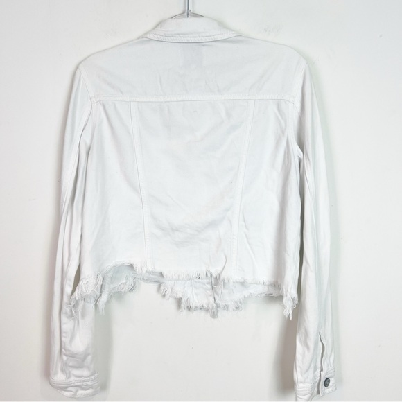 HIDDEN LOS ANGELES WHITE DENIM FRAY HEM JACKET SZ MEDIUM - Picture 6 of 9